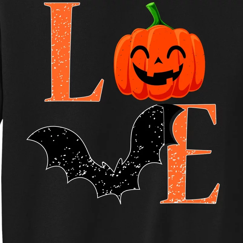 Love Halloween Pumpkin Bat Tall Sweatshirt