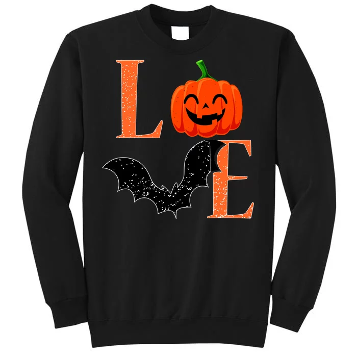 Love Halloween Pumpkin Bat Tall Sweatshirt