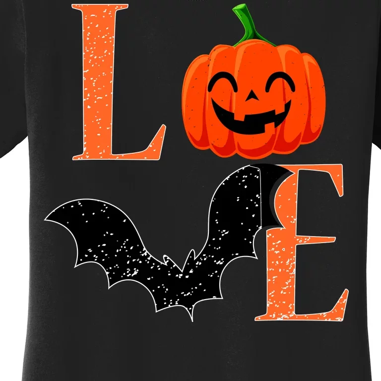 Love Halloween Pumpkin Bat Women's T-Shirt