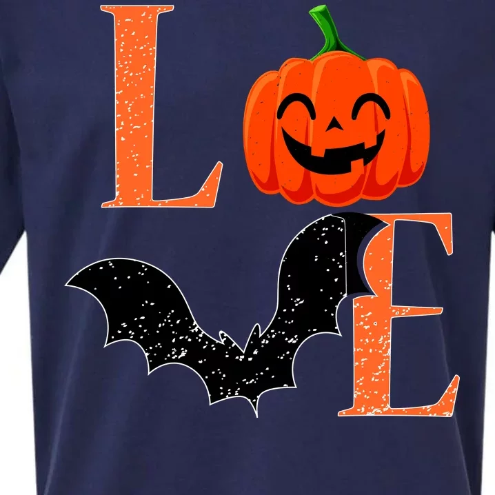 Love Halloween Pumpkin Bat Sueded Cloud Jersey T-Shirt