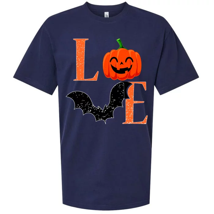 Love Halloween Pumpkin Bat Sueded Cloud Jersey T-Shirt