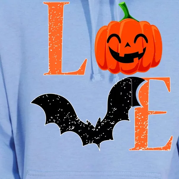 Love Halloween Pumpkin Bat Unisex Surf Hoodie