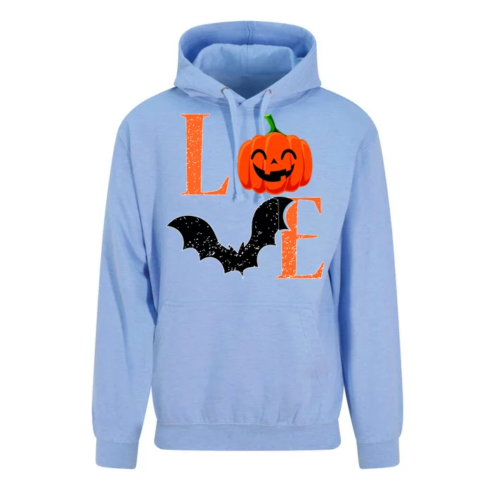 Love Halloween Pumpkin Bat Unisex Surf Hoodie