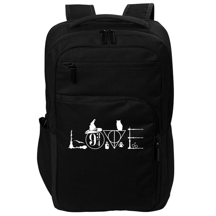 Love Halloween Witch Craft Wizard Logo Impact Tech Backpack