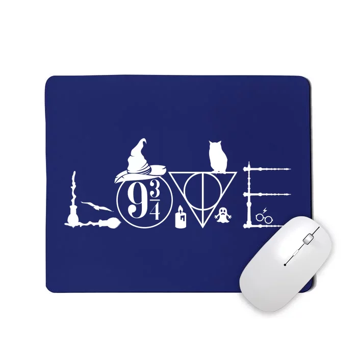 Love Halloween Witch Craft Wizard Logo Mousepad