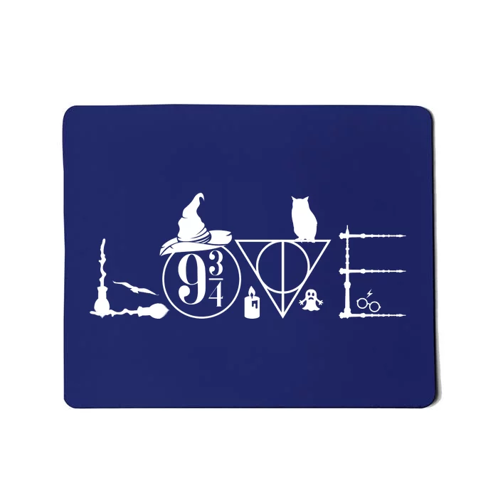 Love Halloween Witch Craft Wizard Logo Mousepad