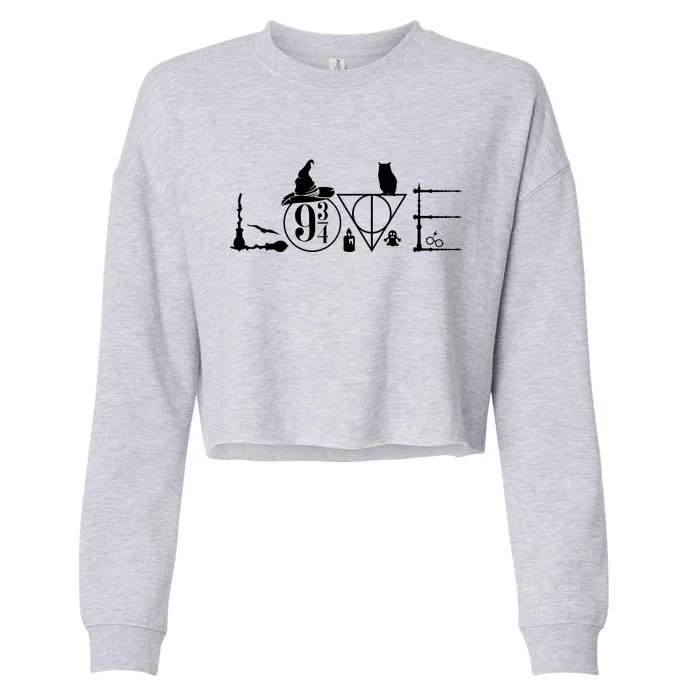 Love Halloween Witch Craft Wizard Logo Cropped Pullover Crew