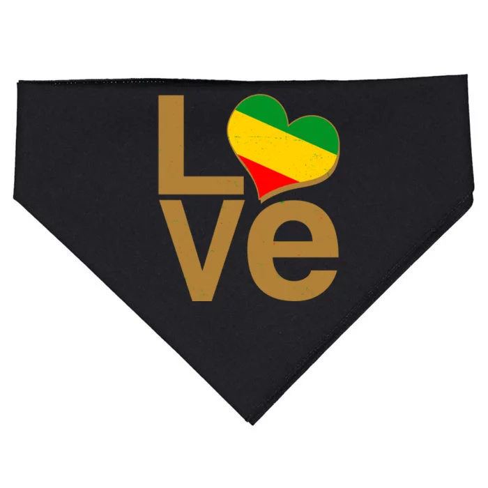 Love Heart Traditional African Colors USA-Made Doggie Bandana