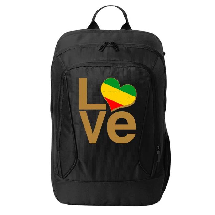 Love Heart Traditional African Colors City Backpack