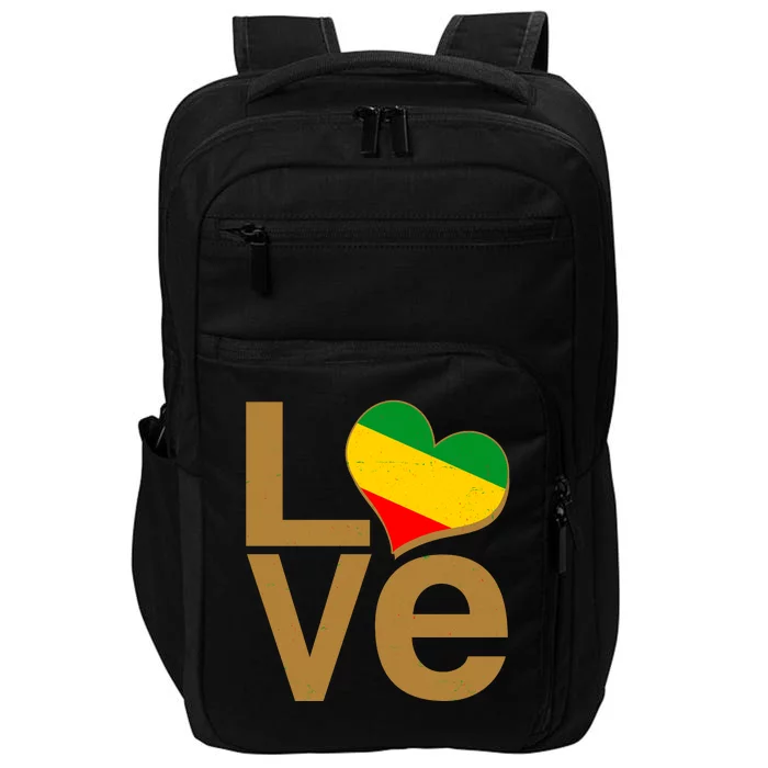 Love Heart Traditional African Colors Impact Tech Backpack