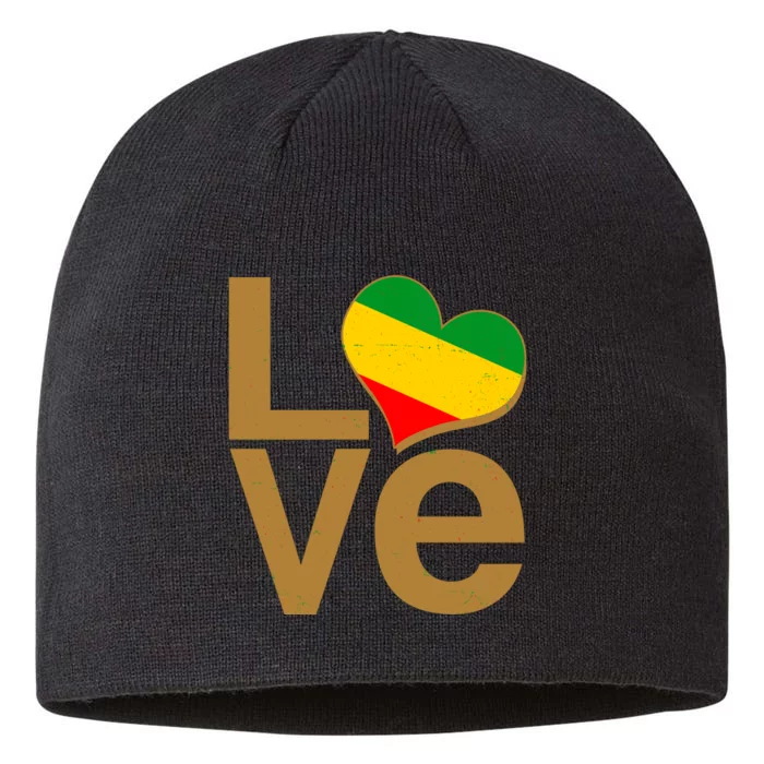 Love Heart Traditional African Colors 8 1/2in Sustainable Knit Beanie