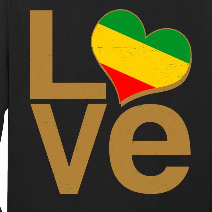 Love Heart Traditional African Colors Tall Long Sleeve T-Shirt