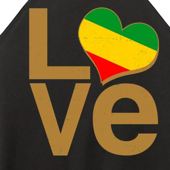 Love Heart Traditional African Colors Women’s Perfect Tri Rocker Tank