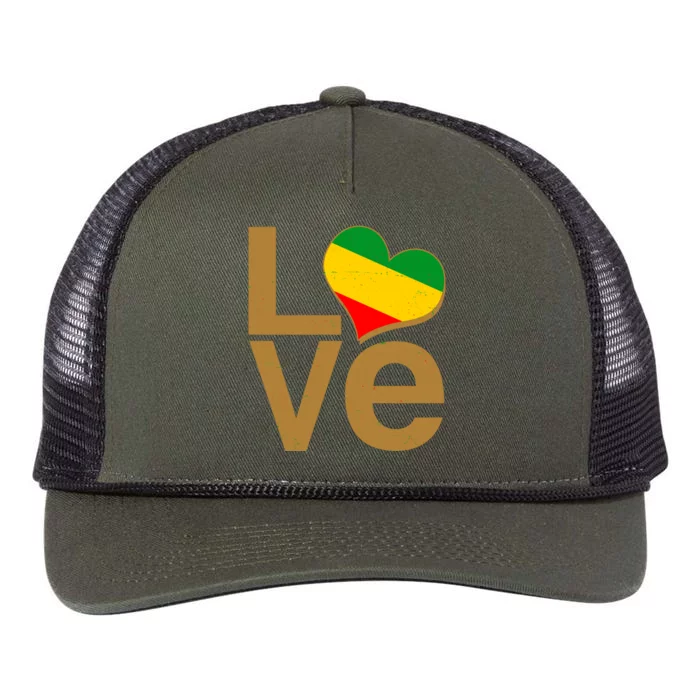 Love Heart Traditional African Colors Retro Rope Trucker Hat Cap