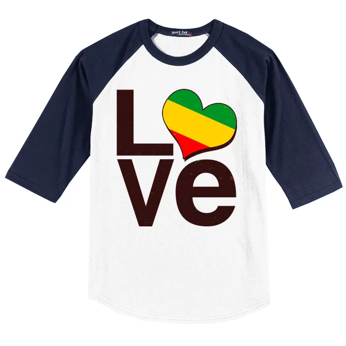 Love Heart Traditional African Colors Baseball Sleeve Shirt