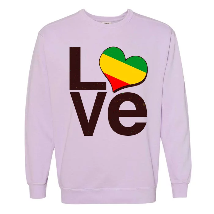 Love Heart Traditional African Colors Garment-Dyed Sweatshirt