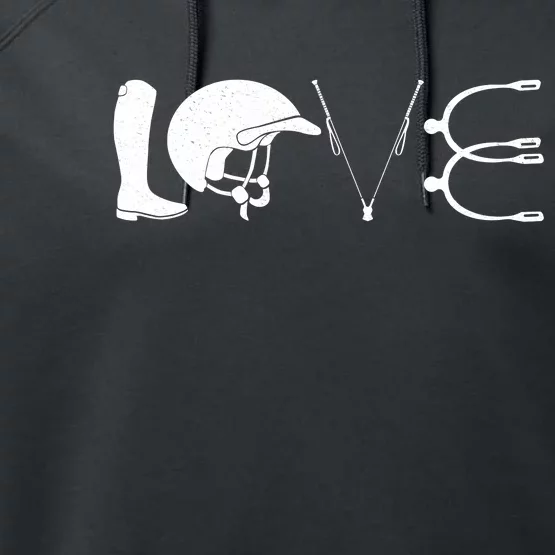 Love Horseback Riding Horse Fan Performance Fleece Hoodie