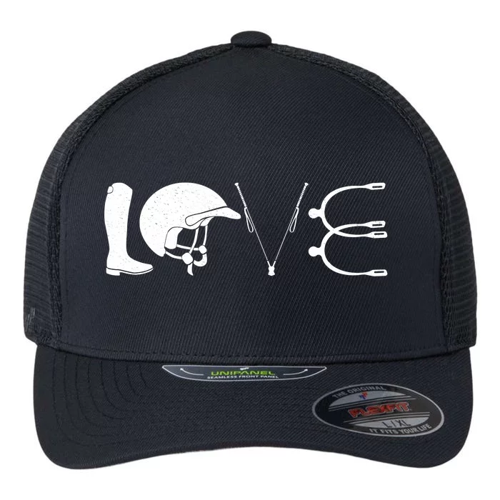 Love Horseback Riding Horse Fan Flexfit Unipanel Trucker Cap