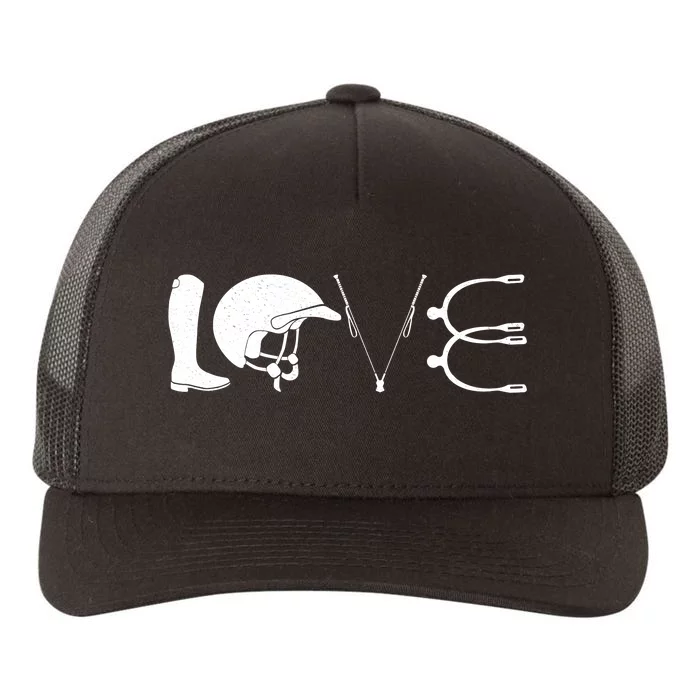 Love Horseback Riding Horse Fan Yupoong Adult 5-Panel Trucker Hat