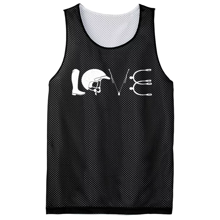 Love Horseback Riding Horse Fan Mesh Reversible Basketball Jersey Tank