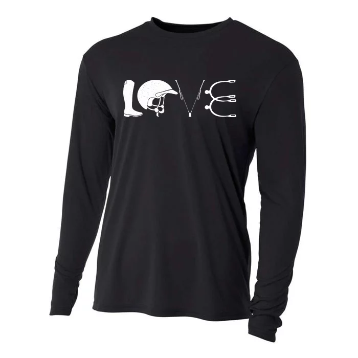 Love Horseback Riding Horse Fan Cooling Performance Long Sleeve Crew