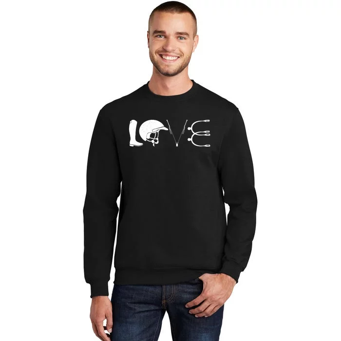 Love Horseback Riding Horse Fan Tall Sweatshirt