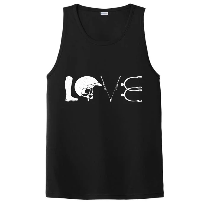 Love Horseback Riding Horse Fan Performance Tank