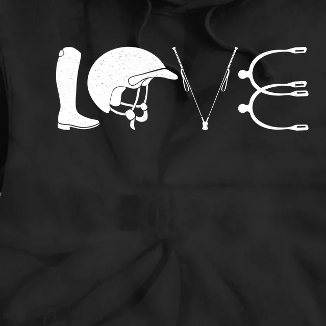 Love Horseback Riding Horse Fan Tie Dye Hoodie