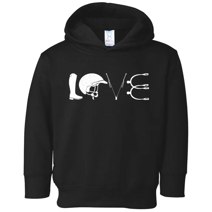 Love Horseback Riding Horse Fan Toddler Hoodie