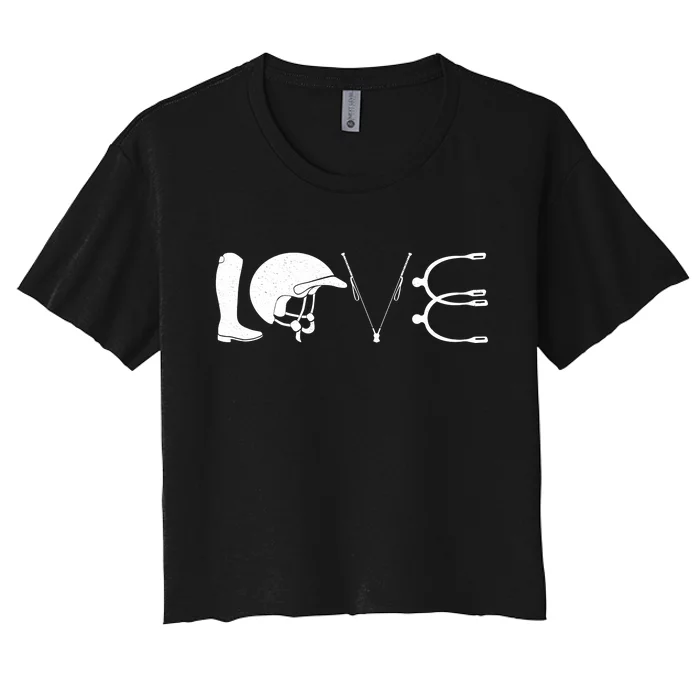 Love Horseback Riding Horse Fan Women's Crop Top Tee