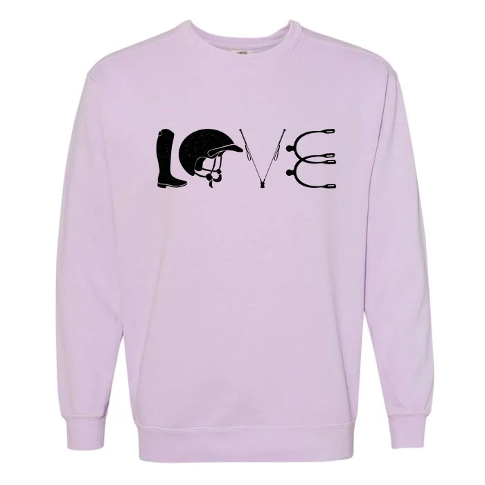 Love Horseback Riding Horse Fan Garment-Dyed Sweatshirt