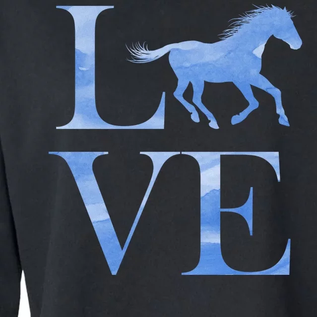 Love Horses Cropped Pullover Crew