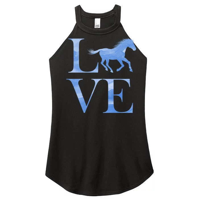 Love Horses Women’s Perfect Tri Rocker Tank