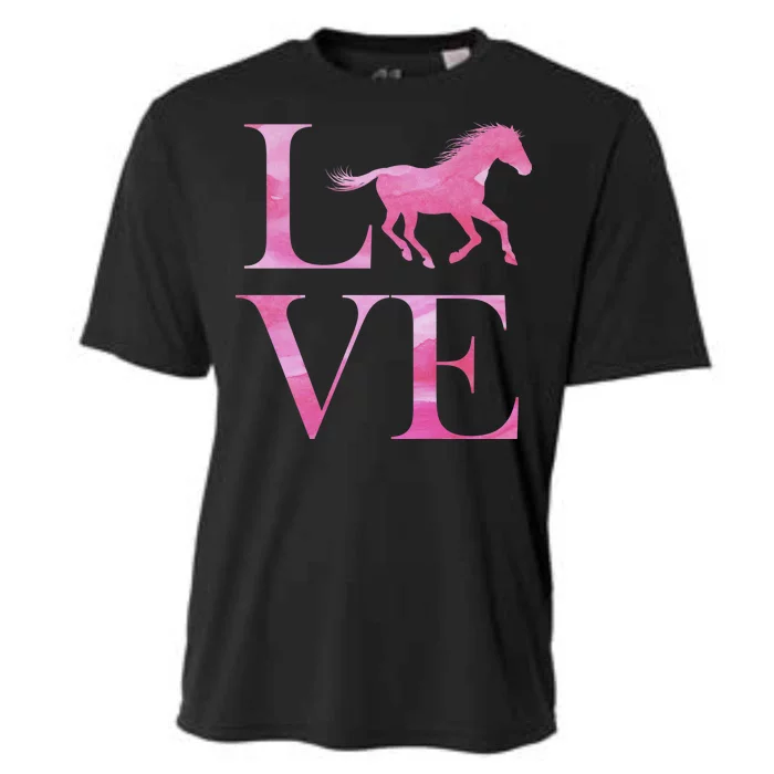 Love Horses Pink Logo Cooling Performance Crew T-Shirt