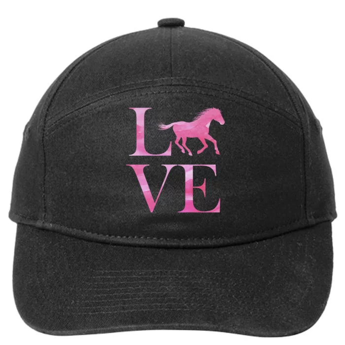 Love Horses Pink Logo 7-Panel Snapback Hat