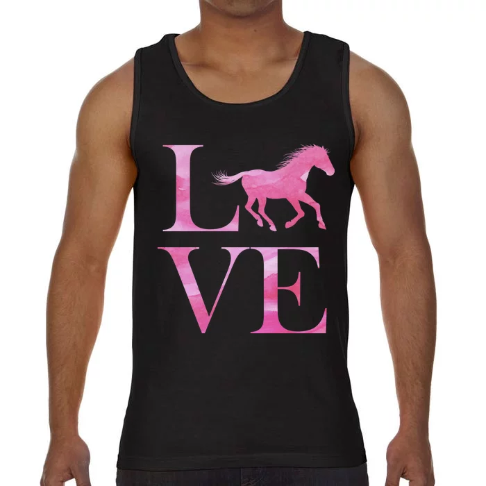 Love Horses Pink Logo Comfort Colors® Tank Top