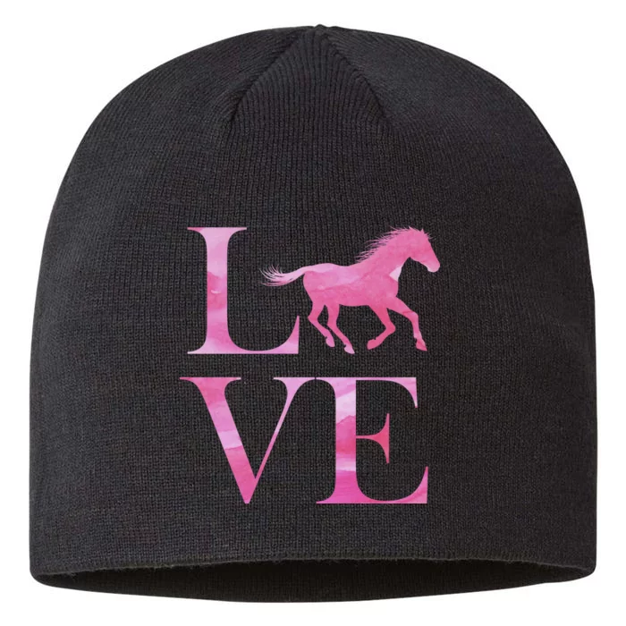 Love Horses Pink Logo 8 1/2in Sustainable Knit Beanie