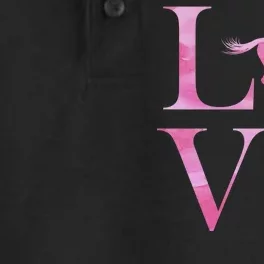 Love Horses Pink Logo Dry Zone Grid Performance Polo