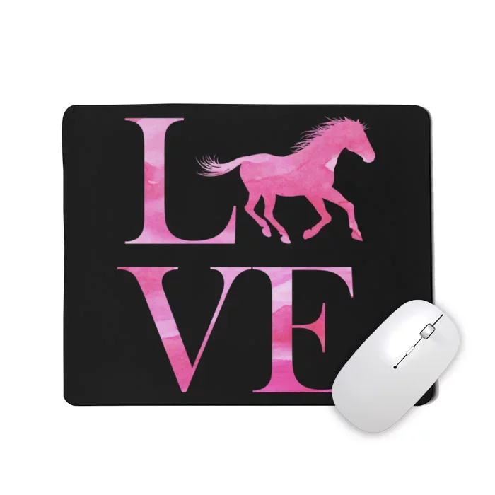 Love Horses Pink Logo Mousepad