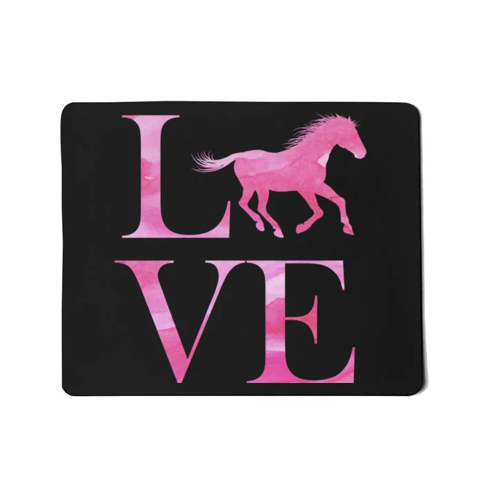 Love Horses Pink Logo Mousepad