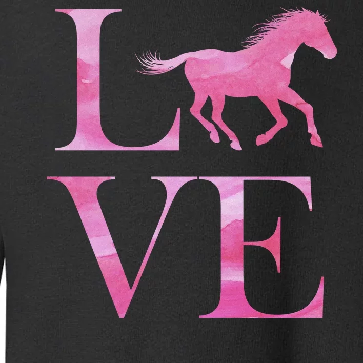 Love Horses Pink Logo Toddler Sweatshirt