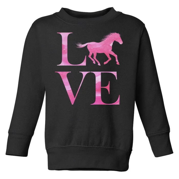 Love Horses Pink Logo Toddler Sweatshirt