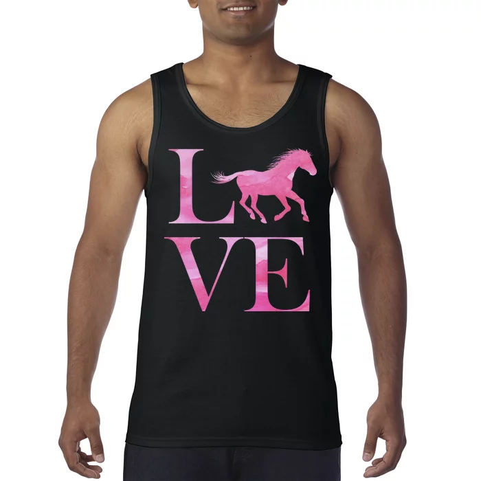 Love Horses Pink Logo Tank Top