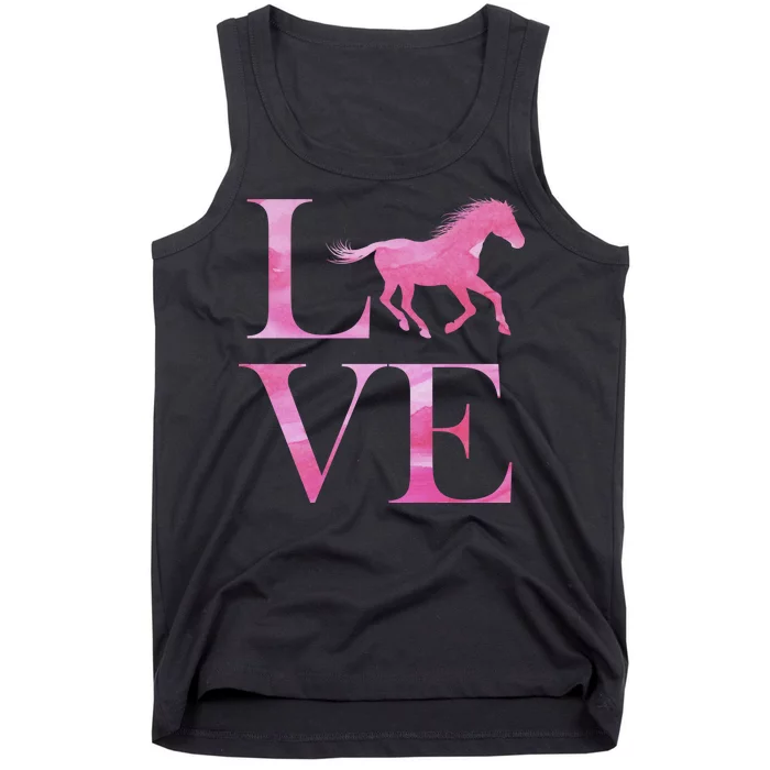 Love Horses Pink Logo Tank Top