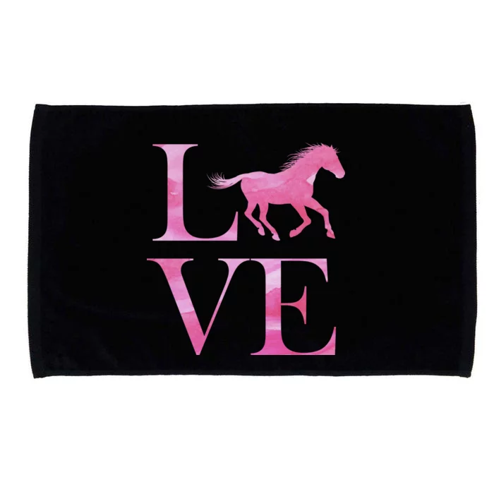 Love Horses Pink Logo Microfiber Hand Towel