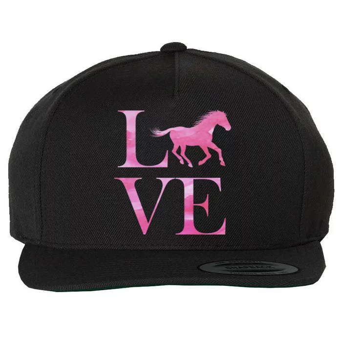 Love Horses Pink Logo Wool Snapback Cap