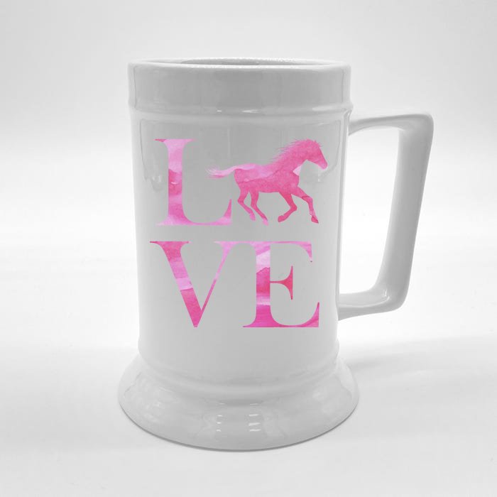 Love Horses Pink Logo Front & Back Beer Stein