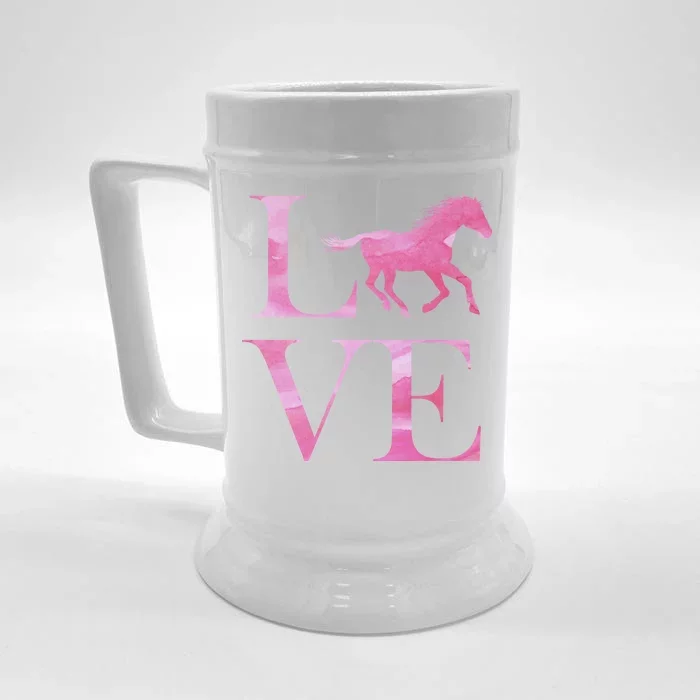 Love Horses Pink Logo Front & Back Beer Stein