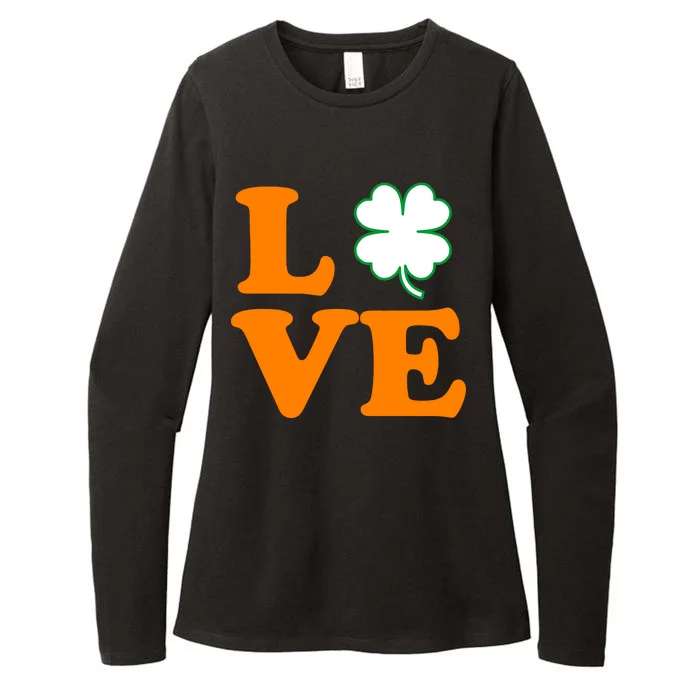 Love Irish Clover Shamrock St. Patrick's Day Womens CVC Long Sleeve Shirt