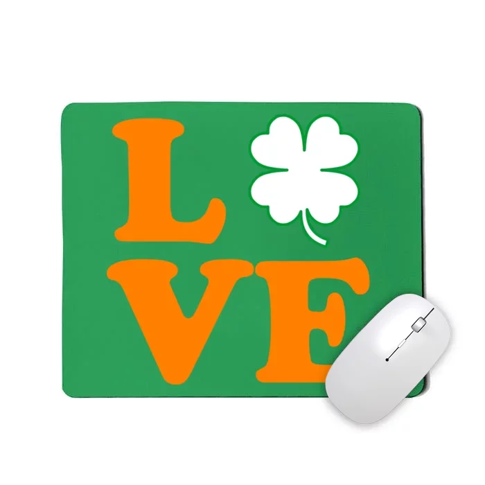 Love Irish Clover Shamrock St. Patrick's Day Mousepad